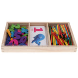 Maxbell Maxbell Kids Math Montessori Toy - Wooden Counting Sticks & Learning Cards In a Box