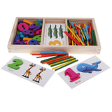 Maxbell Maxbell Kids Math Montessori Toy - Wooden Counting Sticks & Learning Cards In a Box