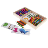 Maxbell Maxbell Kids Math Montessori Toy - Wooden Counting Sticks & Learning Cards In a Box