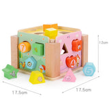 Maxbell Children Preschool Wooden 12 Holes Chinese Zodiac Geometry Blocks Shape & Colors Sorter Wisdom Box Early Learning Educational Toy - Aladdin Shoppers