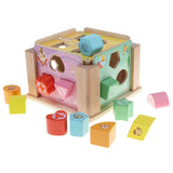 Maxbell Children Preschool Wooden 12 Holes Chinese Zodiac Geometry Blocks Shape & Colors Sorter Wisdom Box Early Learning Educational Toy - Aladdin Shoppers