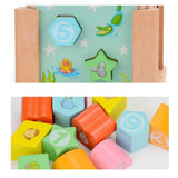 Maxbell Children Preschool Wooden 12 Holes Chinese Zodiac Geometry Blocks Shape & Colors Sorter Wisdom Box Early Learning Educational Toy - Aladdin Shoppers