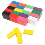 100pcs Wooden Dominos Blocks Set, Kids Game Educational Play Building Toy, Domino Tile Racing Games Gift - 5 color Large - Aladdin Shoppers
