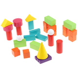 Maxbell Maxbell 32pcs Wooden Geometric Solids 3-D Shapes Geometry Math Manipulatives Toy