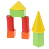 Maxbell Maxbell 32pcs Wooden Geometric Solids 3-D Shapes Geometry Math Manipulatives Toy