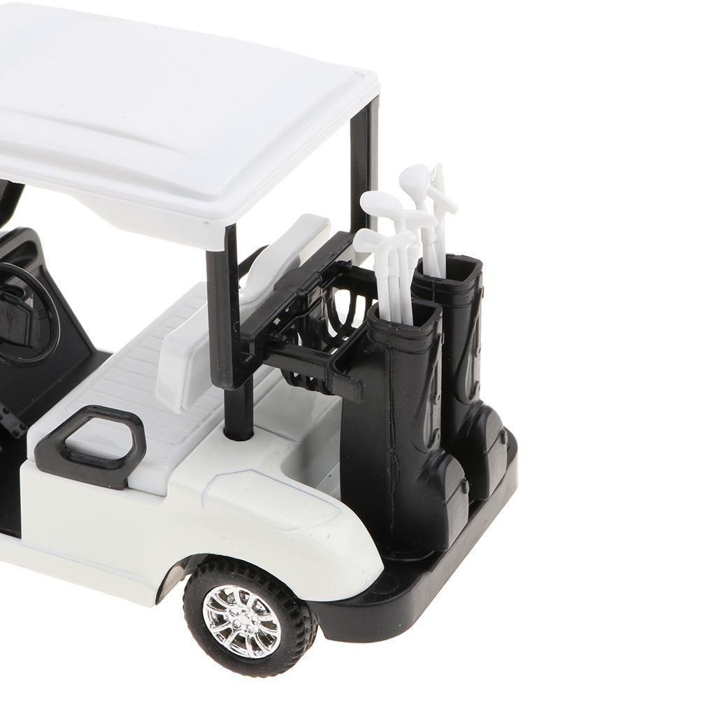 Maxbell Maxbell 1/20th Diecast Mini Pull Back Golf Cart with Clubs Model Playset Creative Toy Presents Home Office Supplies –White