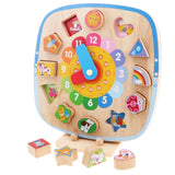 Kids Baby Wooden Digital Clock Cognition Magnet Geometry Blocks Matching Color Shape Cognitive Toddler Early Learning Toy - Aladdin Shoppers