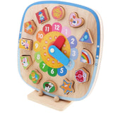 Kids Baby Wooden Digital Clock Cognition Magnet Geometry Blocks Matching Color Shape Cognitive Toddler Early Learning Toy - Aladdin Shoppers