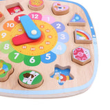 Kids Baby Wooden Digital Clock Cognition Magnet Geometry Blocks Matching Color Shape Cognitive Toddler Early Learning Toy - Aladdin Shoppers