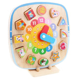 Kids Baby Wooden Digital Clock Cognition Magnet Geometry Blocks Matching Color Shape Cognitive Toddler Early Learning Toy - Aladdin Shoppers