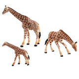 Maxbell 3PCS Simulation Plastic Wildlife Animal Giraffe Model Action Figurine Collectibles Science Nature Toy
