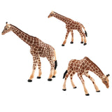 3PCS Simulation Plastic Wildlife Animal Giraffe Model Action Figurine Collectibles Science Nature Toy - Aladdin Shoppers