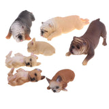 Maxbell Maxbell 7 Pieces Realistic Bulldog Family Pet Model Set, Animal Action Figure Toy for Kids Toddlers, Home Decor, Collections