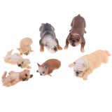 Maxbell Maxbell 7 Pieces Realistic Bulldog Family Pet Model Set, Animal Action Figure Toy for Kids Toddlers, Home Decor, Collections