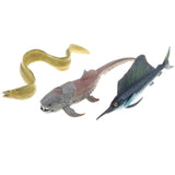 Maxbell Maxbell 3 Pieces Realistic Sea Fish Model Set, Animal Action Figure Toy for Kids Toddlers, Home Decor, Collections