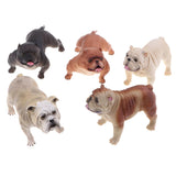 Maxbell Maxbell 5 Pieces Realistic Bulldog Family Pet Model Set, Animal Action Figure Toy for Kids Toddlers, Home Decor, Collections