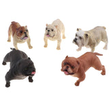 Maxbell Maxbell 5 Pieces Realistic Bulldog Family Pet Model Set, Animal Action Figure Toy for Kids Toddlers, Home Decor, Collections