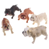 Maxbell Maxbell 5 Pieces Realistic Bulldog Family Pet Model Set, Animal Action Figure Toy for Kids Toddlers, Home Decor, Collections