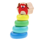 Kid Wooden Stacking Rainbow Tower Block Game Balance Beam Puzzle Educational Stack Up Balancing Toy Gifts - Aladdin Shoppers