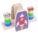 Kid Wooden Stacking Rainbow Tower Block Game Balance Beam Puzzle Educational Stack Up Balancing Toy Gifts - Aladdin Shoppers