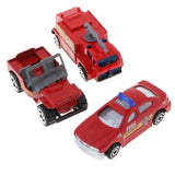 3 Pieces Mini Die-Cast Alloy Fire Engine Cars Model Kids Toy Set Fire Engine