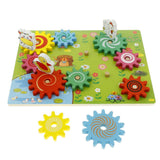 Montessori Wooden Animal 3D Gears Block Set Building Block Toys Kids Gift