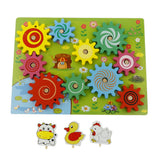 Montessori Wooden Animal 3D Gears Block Set Building Block Toys Kids Gift