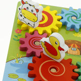 Montessori Wooden Animal 3D Gears Block Set Building Block Toys Kids Gift