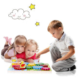 Montessori Wooden Animal 3D Gears Block Set Building Block Toys Kids Gift