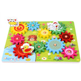 Montessori Wooden Animal 3D Gears Block Set Building Block Toys Kids Gift