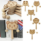 Baby Wooden Toys Musical Hand Bell Rattle Drum Developmental Gifts Pig