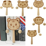 Baby Wooden Toys Musical Hand Bell Rattle Drum Developmental Gifts Pig