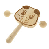 Baby Wooden Toys Musical Hand Bell Rattle Drum Developmental Gifts Pig