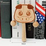 Baby Wooden Toys Musical Hand Bell Rattle Drum Developmental Gifts Pig