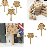Baby Wooden Toys Musical Hand Bell Rattle Drum Developmental Gifts Pig