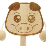 Baby Wooden Toys Musical Hand Bell Rattle Drum Developmental Gifts Pig