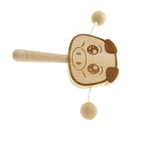 Baby Wooden Toys Musical Hand Bell Rattle Drum Developmental Gifts Pig