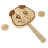 Baby Wooden Toys Musical Hand Bell Rattle Drum Developmental Gifts Pig