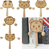 Baby Wooden Toys Musical Hand Bell Rattle Drum Developmental Gifts Pig