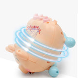 Electric Dancing Piglet Toy w/ Sound and Lights Kids Toddler Gift  Blue