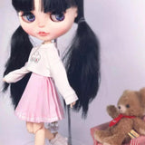 Fashion Pleated Skirt Dress for Blythe 12inch Doll Party Casual Outfit Pink
