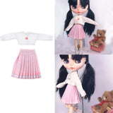 6xFashion Top Pleated Skirt Suit for Blythe 12inch Doll Party Casual Outfits