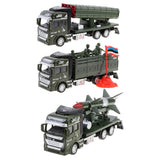 1:48 Die-cast Alloy Pull Back Military Truck Vehicle Model Rocket Launcher