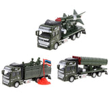 1:48 Die-cast Alloy Pull Back Military Truck Vehicle Model Rocket Launcher