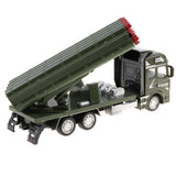 1:48 Die-cast Alloy Pull Back Military Truck Vehicle Model Rocket Launcher