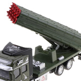 1:48 Die-cast Alloy Pull Back Military Truck Vehicle Model Rocket Launcher