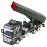 1:48 Die-cast Alloy Pull Back Military Truck Vehicle Model Rocket Launcher