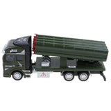 1:48 Die-cast Alloy Pull Back Military Truck Vehicle Model Rocket Launcher
