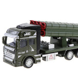 1:48 Die-cast Alloy Pull Back Military Truck Vehicle Model Rocket Launcher