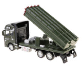 1:48 Die-cast Alloy Pull Back Military Truck Vehicle Model Rocket Launcher